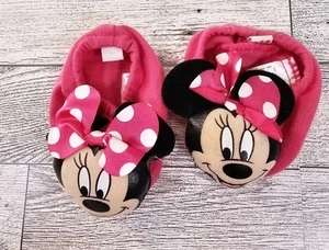 Build-A-Bear Disney Minnie Mouse Slippers Shoes Pink Soft - BABW Shoes - EUC - Picture 1 of 5