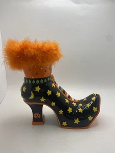 Halloween Witches Black Shoe Decoration Centerpiece Party Hand Painted Colorful - Picture 1 of 9