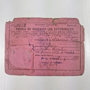 Permesso di guida francese originale del 1927, modello A - Imagen 1 de 2