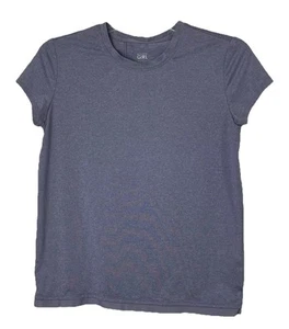 Athleta Girl’s Cross Back Mesh Top Size XL Short Sleeve Heather Purple - Picture 1 of 5