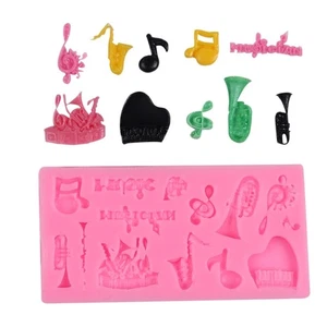 Reusable Baking Mold With Musical Notes Design For Chocolate Cake Decorations - Picture 1 of 8