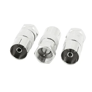 3 x PAL Female to F Male TV RF Antenna CATV FM Coaxial Adapter Connector - Picture 1 of 3