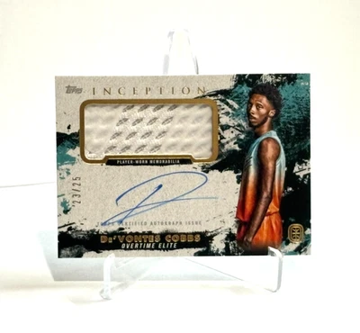 Shoe Relic Auto /25! De'Vontes Cobbs 2021 Topps Inception GAME-WORN Shoe Mem /25 - Image 1 of 3