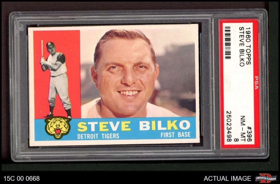 1960 Topps #396 Steve Bilko Tigers PSA 8 - NM/MT - Image 1 of 1