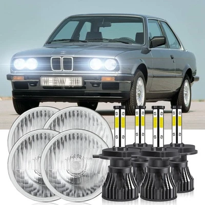 4x 5.75" 5-3/4" Round LED Headlight High-Low Beam Fit For BMW 325i 528i 535i E30 - Image 1 of 4