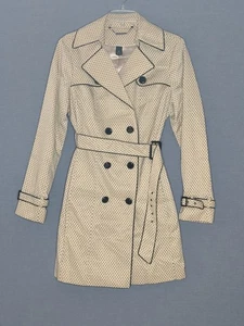 White House Black Market Trench Gr. N Trench Satin Gürtel gefüttert gepunktet hellbraun - Bild 1 von 9