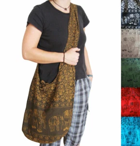 Umhängebeutel ELEFANTEN-Muster Shopper Umhängetasche bag Beutel versch. Farben - Bild 1 von 7