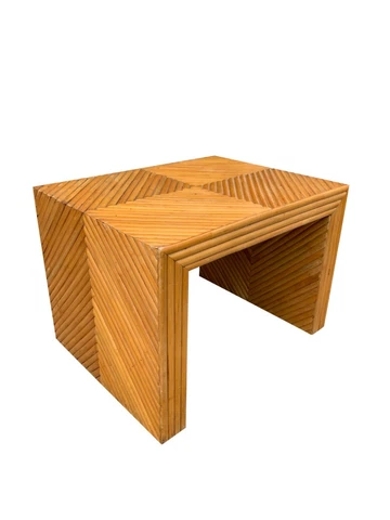 1970s Pencil Reed Crespi Style Rattan Bamboo Modern Heavy Vintage Coffee Table Cover