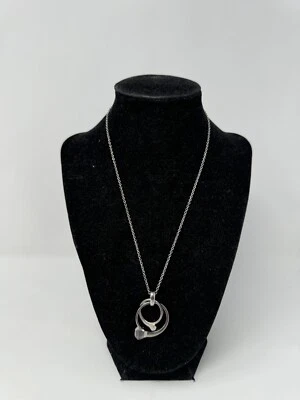 Gucci Oro Blanco 18k 750 Cuerno Francés Cuarzo Rosa Multi Anillo Collar 17.5" Pulgadas! Foto 1 de 4