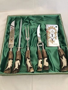 Jäger, Hirschhorn, 5-teiliges Besteck, Tranchierbesteck, Fleischbesteck - Bild 1 von 9