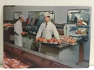 Vintage 60s Poster Print School Preparing Meat Supermarket Helpers Grocery Store - Picture 1 of 8