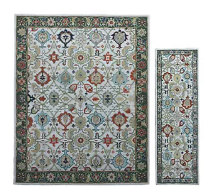 Catherine Green Border estilo tradicional 100% lana sin aranceles ni aranceles - Imagen 1 de 15