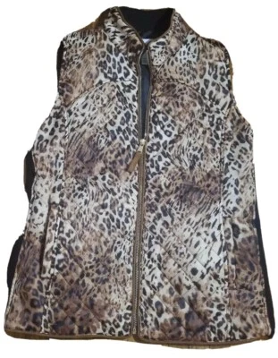 Chaleco grande para mujer Rafaella Weekend acolchado con estampado de animales con bolsillos  Foto 1 de 4