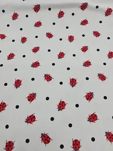QUALITY Cotton Spandex Jersey Ladybird Print OEKO-TEX STANDARD 100 - Picture 1 of 4