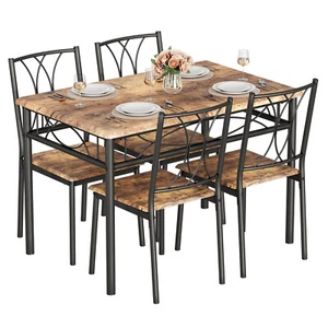 3/5 Piece Dining Table Set Chairs Home Kitchen Breakfast Wood Top Dinette Table - Picture 1 of 60