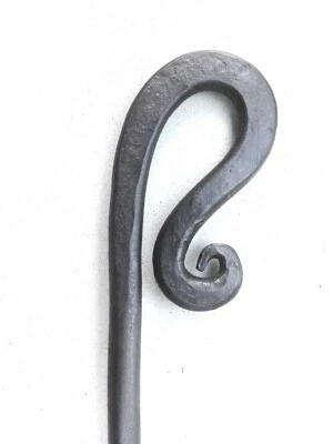 fire poker, barbed, hand forged, made in Britain, fire place irons crook - Image 1 of 3