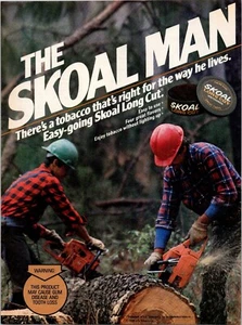 VINTAGE 1988 SKOAL KAUTABAK HERREN LOGGING DRUCK ANZEIGE - Bild 1 von 1