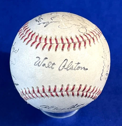 1955 Brooklyn Dodgers Team Signed Souvenir Baseball Stamped Autographs Cover