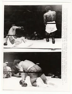 FOTO ORIGINAL CABLE UPI 8X10 EMILE GRIFFITH DERRIBADO NINO BENVENUTI 29/09/67 - Imagen 1 de 2