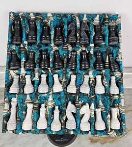 Marble Chess Pieces with storage, black & white, Birthday gift for him, new - Picture 1 of 15