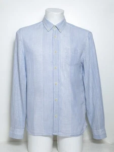 All Saints Mens Shirt Blue White Medium M Slim Long Sleeve Casual Made In Japan - Picture 1 of 13