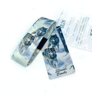 ZOX **ETERNAL BONDS** Silver Strap Small NIP Wristband w/Card WOLVES - Picture 1 of 3