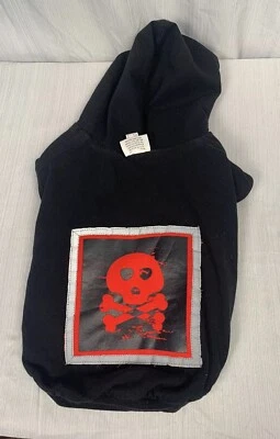 Moletom com capuz Dog It vermelho e preto reversível com caveira e ossos cruzados - Imagem 1 de 4