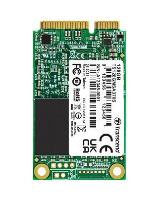 Transcend 128GB mSATA SSD 370S Solid State Disk MLC SATA III 6Gbps TS128GMSA370S - Image 1 of 2