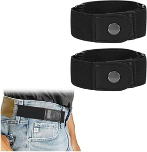 Set 2 Cinture Senza Fibbia Jeans Pantaloni Stendi Cinture Laterali per Uomo Donna - Foto 1 di 1