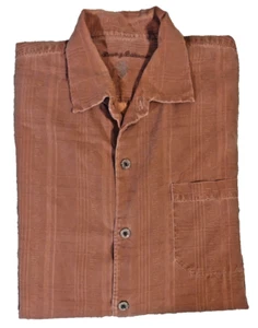 Camisa Tommy Bahama Para Hombre 100% Seda Manga Corta Naranja Quemado Talla XL - Imagen 1 de 4