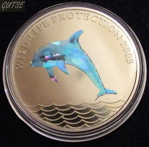 *GUTSE* CONGO REP. DEM., 5 FRANCS 2003, DELFIN, HOLOGRAMA, SIN CIRCULAR - Imagen 1 de 2