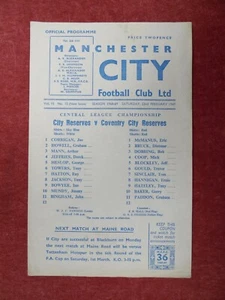 MANCHESTER CITY v COVENTRY | 1968/1969 | RESERVES | 22 FEB 1969 | UK FREEPOST - Picture 1 of 2