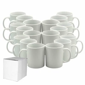 36 un. tazas blancas en blanco de 11 OZ tazas recubiertas de sublimación tazas de prensa térmica + caja blanca - Imagen 1 de 1