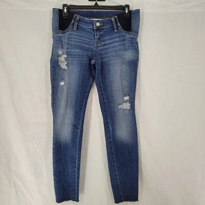 Isabel Maternity by Ingrid & Isabel Distressed Jeggings Medium Wash Women's 4 - Image 1 of 4