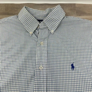 Ralph Lauren klassische Passform blau weiß Fensterscheibe kariert Button-Down-Hemd Gr. Large - Bild 1 von 7