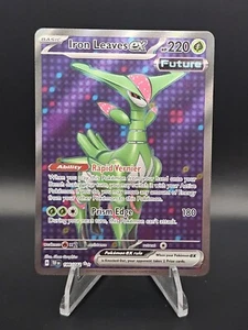 Pokemon Temporal Forces TEF Iron Leaves EX Ultra Rare Full Art 186/162 Holo MINT - Picture 1 of 12
