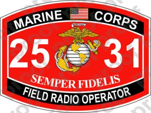 STICKER USMC MOS 2531 FIELD RADIO OPERATOR ooo USMC Lisc No 20187 - Picture 1 of 1