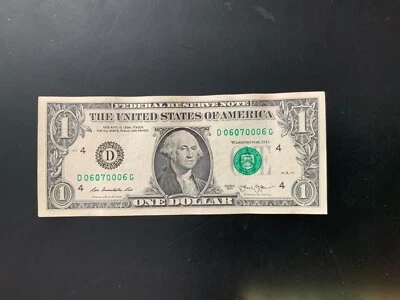 2013 $1 DOLLAR BILL D06070006G Trinary - Image 1 of 4
