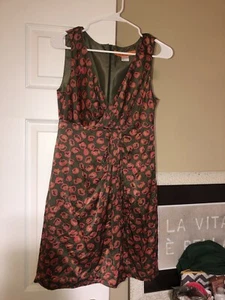 Cynthia Steffe silk Sleeveless Dress Size 8 Green Pink - Picture 1 of 4