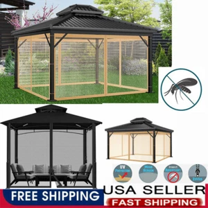 Replacement Mesh Mosquito Netting 12' x 12' Netting Screen Wall Gazebo Universal - Picture 1 of 34