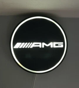 Mercedes Benz AMG Logo USB LED Light-Up Sign / Plaque Light Box Car Enthusiasts - Picture 1 of 4