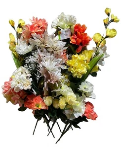 Floral Garden Fall Autumn X27 Artificial Stems Bouquet Fake Silk Arrangement New - Picture 1 of 20