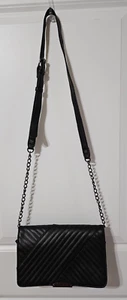 Jones New York Signature Classic Deco Black Faux Leather Crossbody Shoulder Bag - Picture 1 of 11