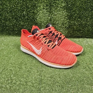 Nike Free RN Flyknit Orange Bright Crimson Athletic Sneakers 831069-601 Mens 11 - Picture 1 of 10