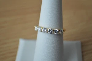 0,95ct Moissanit Ring 18k Gelbgold vergoldet über Feinsilber Größe 7 - Bild 1 von 12
