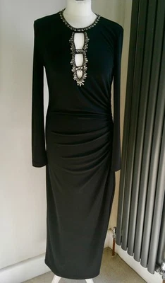 Mint Velvet Black Evening Dress with Diamante size 12 fully lined - Image 1 of 4