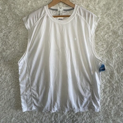 Champion Double Dry Muscle Sleeveless Tank Top White Athletic Gym Shirt Size XXL - Image 1 of 4