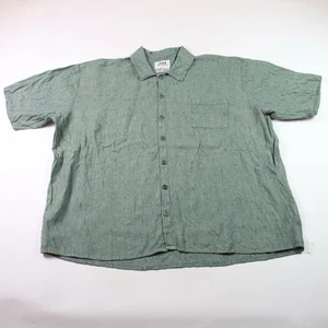 Blusa Flax by Jeanne Engelhart 100% Lino Abotonada Mujer 1G Verde Oliva - Imagen 1 de 8