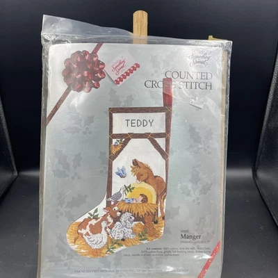 Kit de medias de pesebre de punto de cruz de Navidad #50355, nuevas Foto 1 de 4