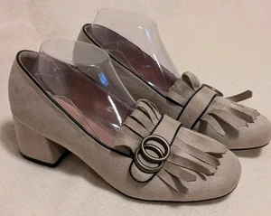 Patrizia Fringe Beige Suede Loafer Shoes Women’s Size 10.5 N52 - Picture 1 of 6